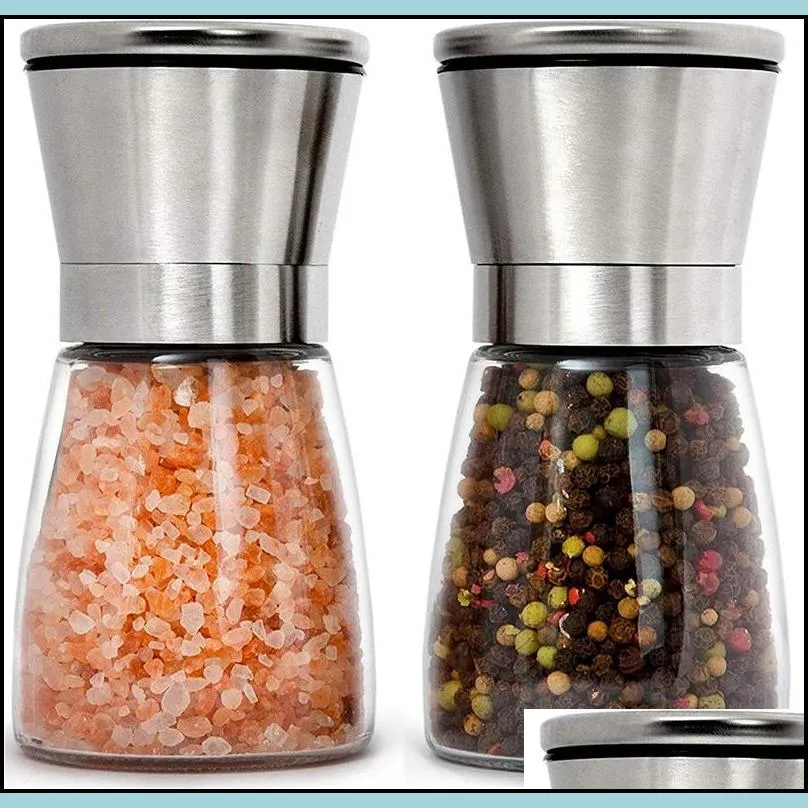stainless steel salt and pepper grinder adjustable ceramic sea salt mill kitchen tools