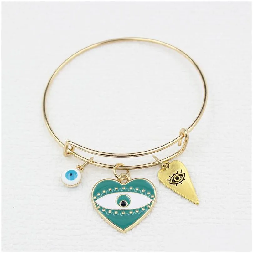 Charm Bracelets Wholesale Evil Eye Bracelet Hamsa Hand Charm Bracelets Of Protection Bangle For Her Women Mother Day Jewelry Dhgarden Dh5Ps