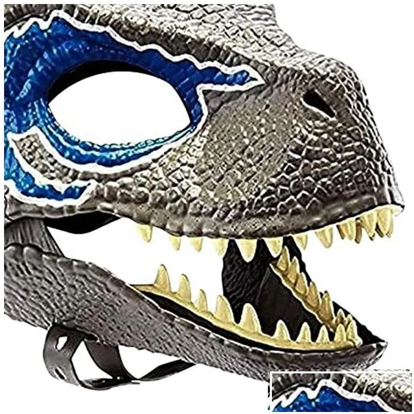 party masks 3d dinosaur mask role play props performance headgear jurassic world raptor dino festival carnival gifts 220704 drop del
