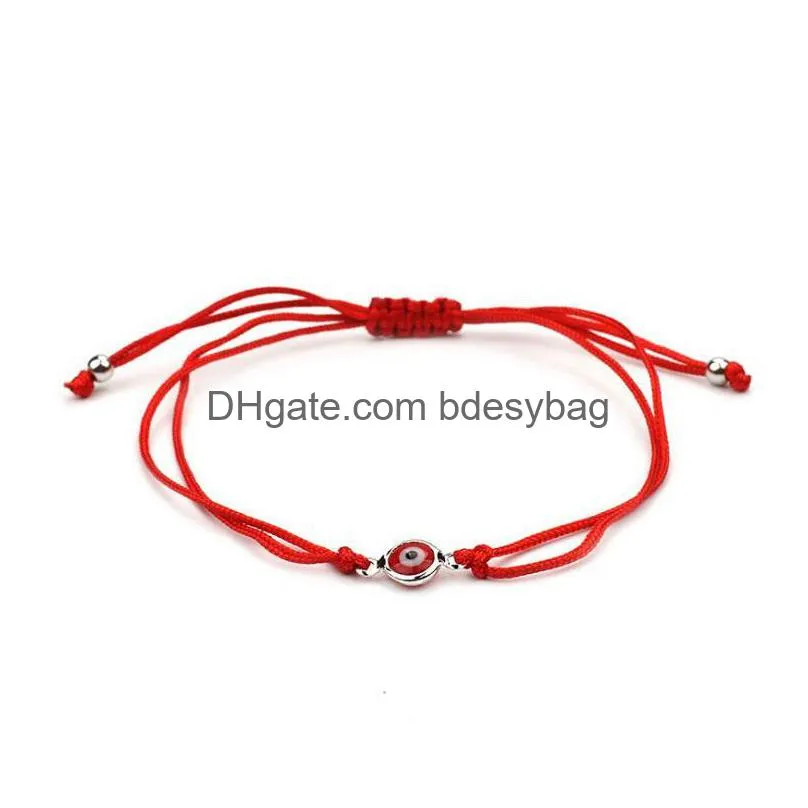 Charm Bracelets 20Pcs/Lot Lucky Kabh Red String Hamsa Bracelets Blue Turkish Evil Eye Charms Women Handmade Fatima Friendship Jewelry Dhvxt