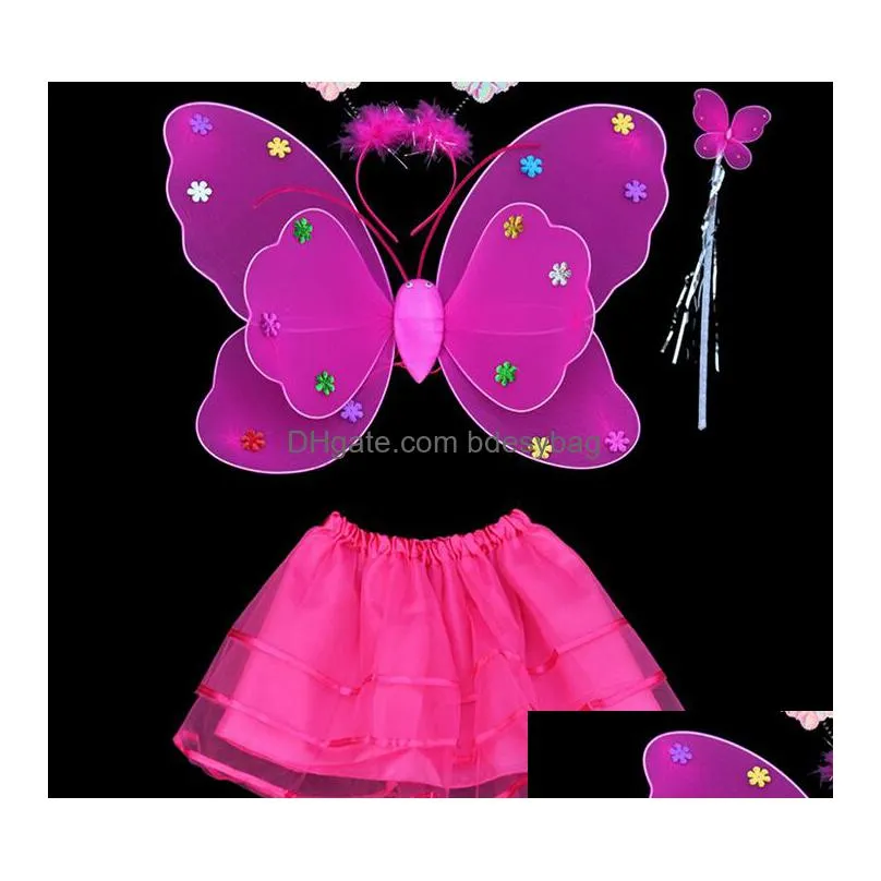 lovely girl butterfly wings fairy child custome tutu dress up outfits 4 sets new offering discounts