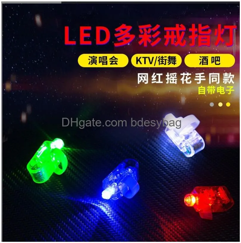christmas gifts led bright finger ring lights rave party glow 4x color kids toys shipping