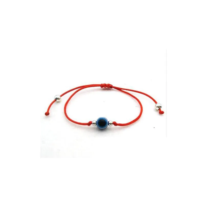 Charm Bracelets 20Pcs/Lot Lucky Hamsa String Evil Eye Red Cord Adjustable Bracelet Diy Jewelry Drop Delivery Jewelry Bracelet Dhgarden Dhkhi