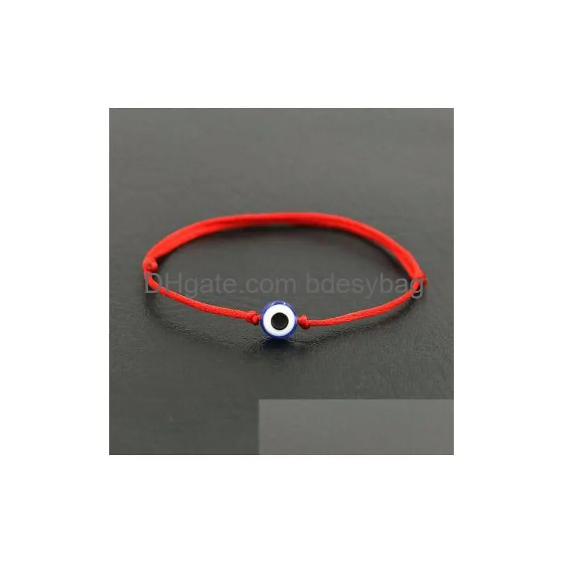 Charm Bracelets Ship 20Pcs Lucky Red String Thread Rope Bracelet Black Turkish Evil Eye Charms Girls Kids Children Braided Drop Delive Dhx6V