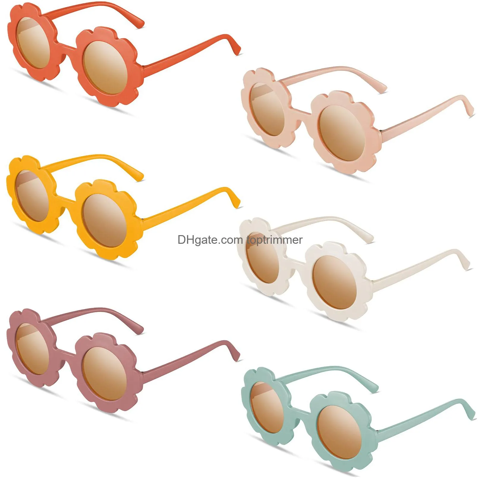 round flower sunglasses girls flower glasses cute outdoor beach eyewear for kids