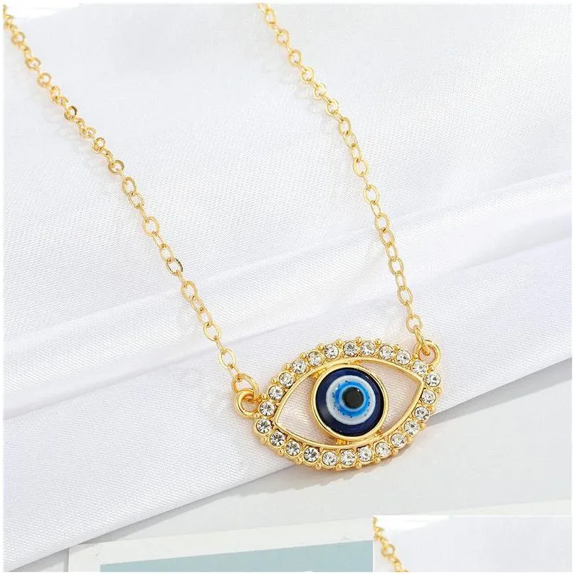 Pendant Necklaces 2021 Fashion Gold Punk Evil Eyes Pendant Necklaces For Women Female Boho Vintage Jewelry Gift Fd28641724 D Dhgarden Dhgiq