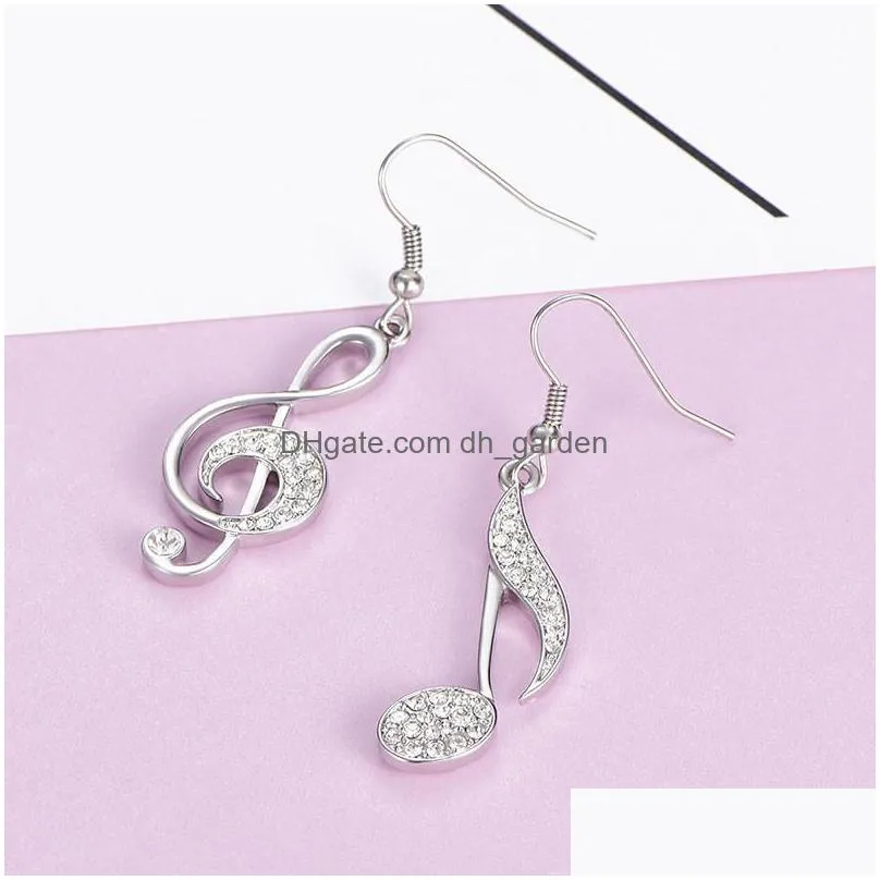 trendy treble eighth music clef note fish hook dangle earrings elegence women statement earrings as ladies valentines day giftz