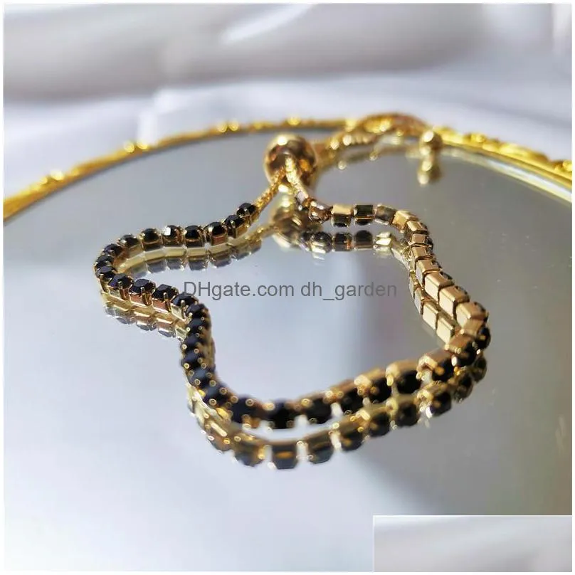 crystal bracelet tennis stretch bling single row rhinestones bracelets for women elasticity wedding bridal gift jewelry