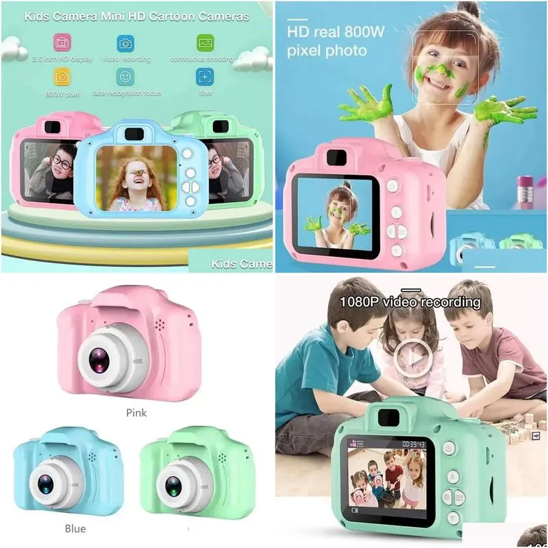 ups sample kids camera children mini party favor digital camera cute cartoon cam 13mp 8mp slr toys for birthday gift 2 inch screen take pictures