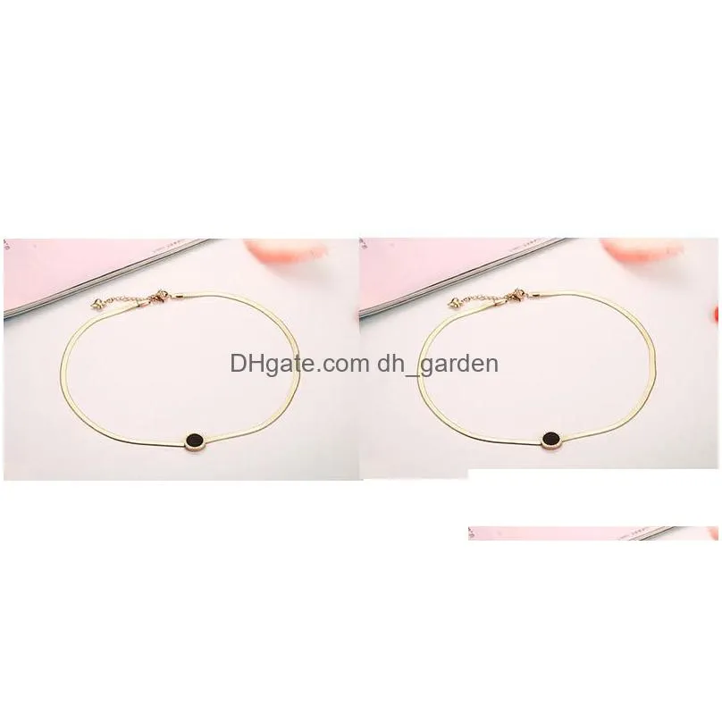 new arrival stainless steel choker necklaces for women minimalist rose gold snake chain necklace statement fashion jewelry couple
