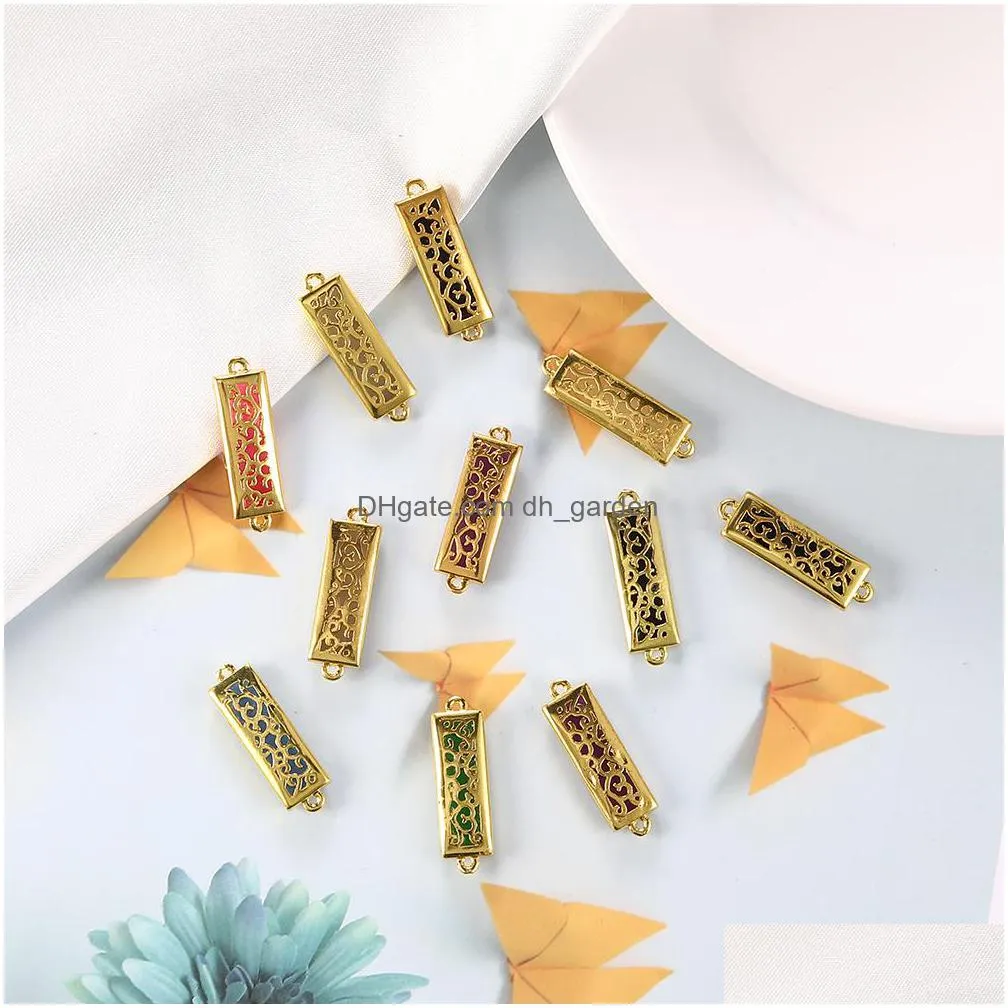 wholesale rectangle drusy druzy resin good quality pendant gold crystal for bangle bracelet necklace diy making jwerly for womeny