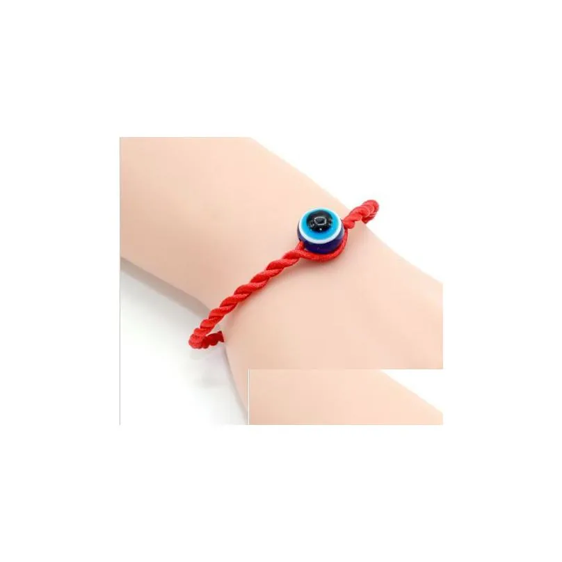 Bangle 50Pcs/Lot Fashion Red Thread String Blue Evil Eye Bracelet Lucky Handmade Rope For Women Men Jewelry Drop Delivery Jew Dhgarden Dhly8
