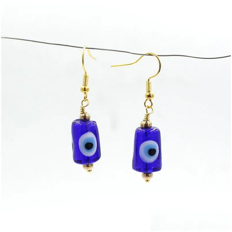 Dangle & Chandelier Wholesale Evil Eye Hand Of Fatima Dangle Earrings Lampwork Murano Glass Blue Heart Eyes Earring For Wome Dhgarden Dhv9E