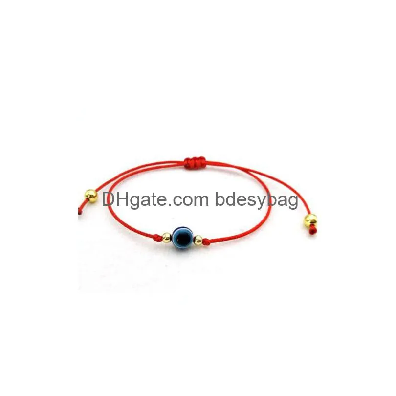 Charm Bracelets 20Pcs/Lot Lucky String Evil Eye Red Cord Adjustable Bracelet Diy Jewelry New Drop Delivery Jewelry Bracelets Dhdfh