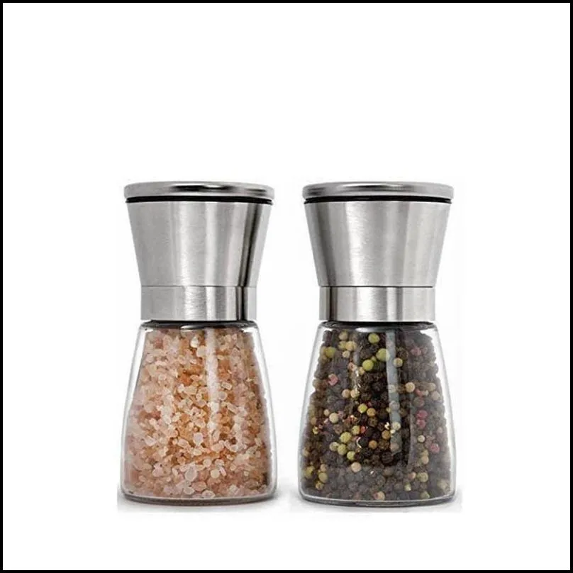 stainless steel salt and pepper grinder adjustable ceramic sea salt mill kitchen tools