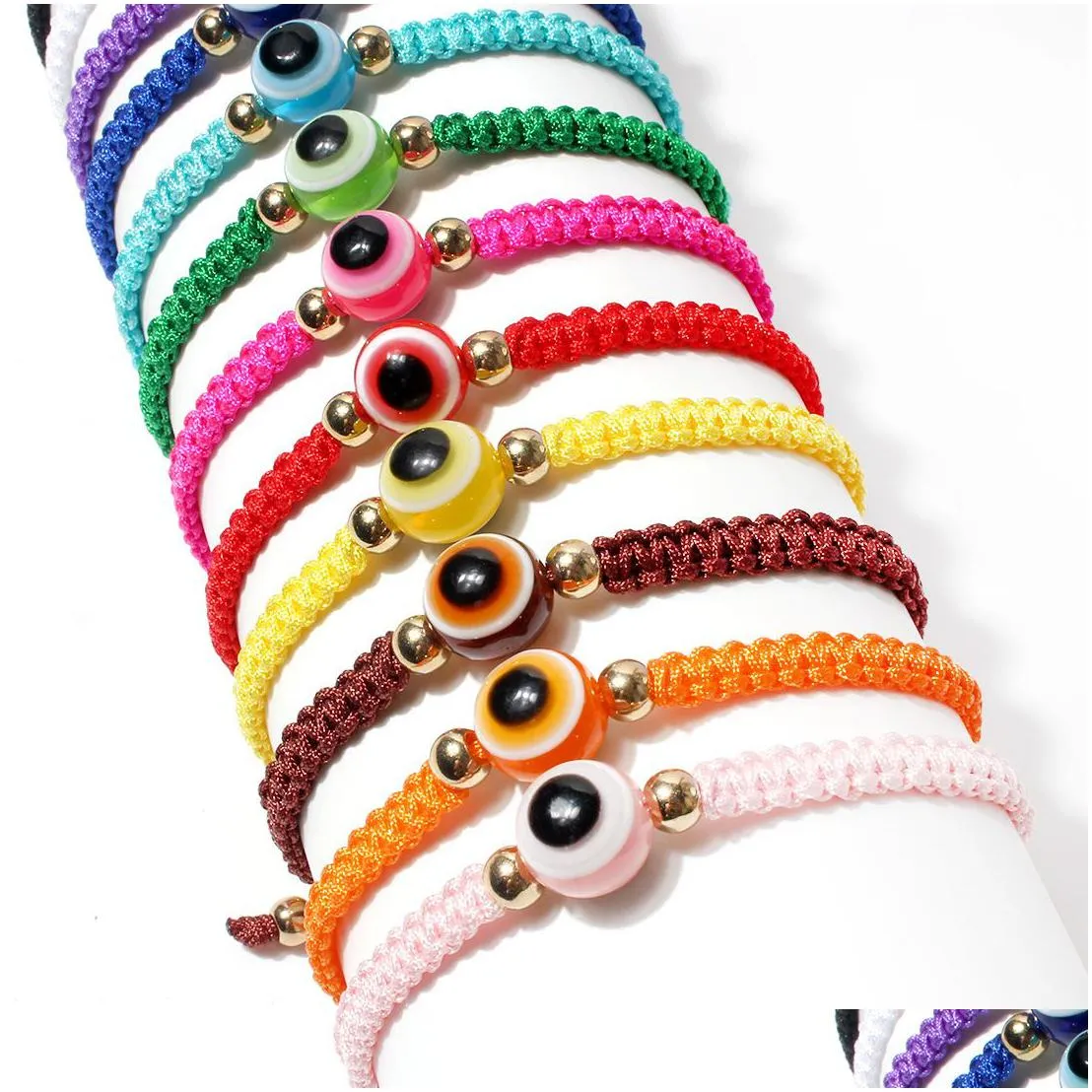 Charm Bracelets Boho Summer Candy Color Evil Eye Bracelet Lucky Friendship Jewelry Charm Bracelets Lovely Women Men Pseras D Dhgarden Dhnue