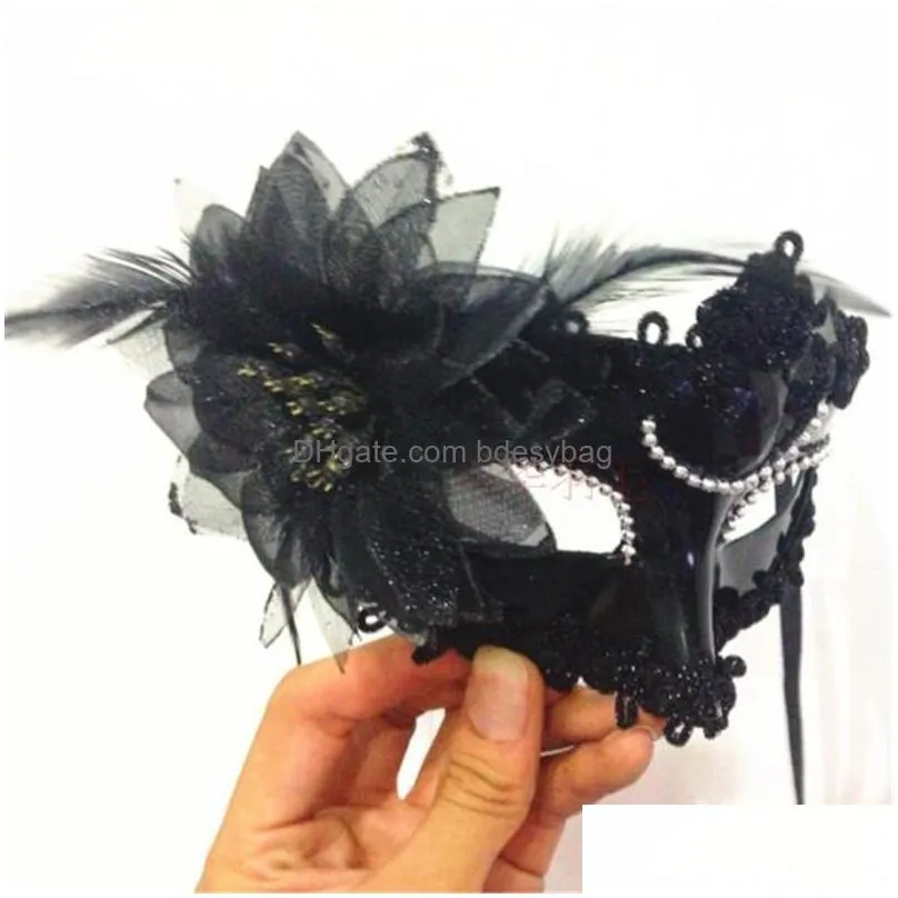 italy new style led venice shiny masks flashing princess mask dance mask side plating mask pointed flower luminous masks masquerade