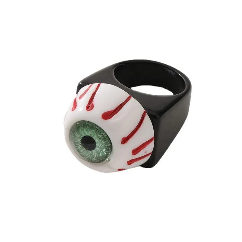 Band Rings Ring For Women Ins Gothic Punk Evil Eye Resin Acrylic Men Halloween Funny Lucky Finger Rings Jewelry Drop Delivery Dhgarden Dhnlo