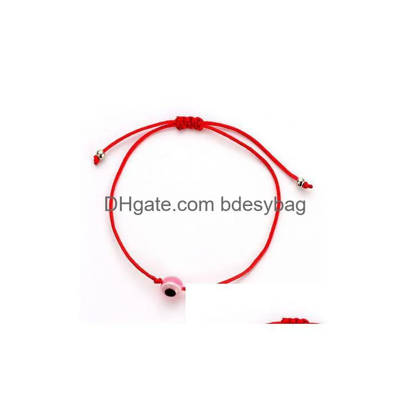 Charm Bracelets 20Pcs/Lot Lucky String Mixed Evil Eye Red Cord Adjustable Bracelet Diy New Drop Delivery Jewelry Bracelets Dhuae