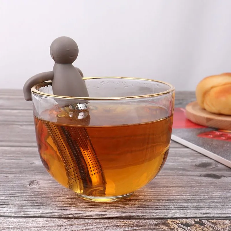 Cute Tea Infuser Strainer Ball Stainless Steel Extra Fine Mesh Tea Steeper Filter for Cup Mug Silicone Handle