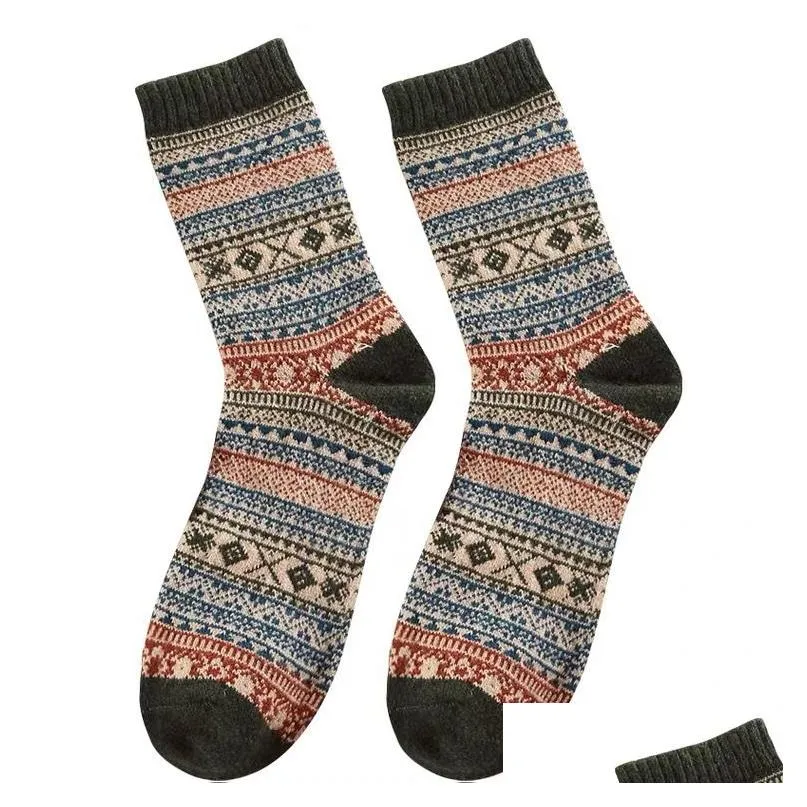 ug-3399 designer snow ug rabbit wool socks warm thick mid-tube socks for men and women