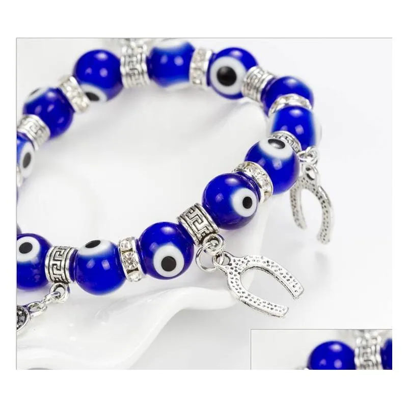 Beaded Trendy Simple Evil Eye Relius Charm Blue Beads Lucky Bracelet Best Match Turkish For Drop Delivery Jewelry Bracelets Dhgarden Dht7R