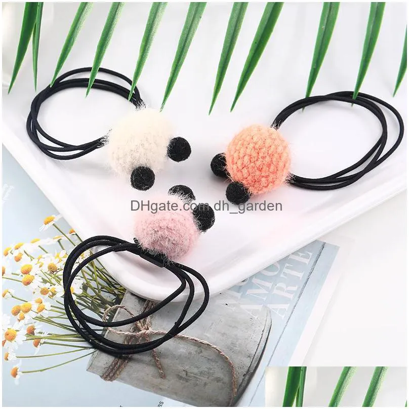 latest rubber hairball hair rope cute elastic hair headband ponytail holder rope hair accessories jewelry chritamas gift for girly