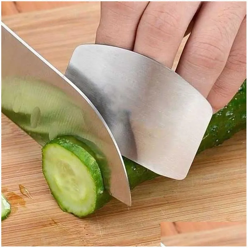  stainless steel kitchen tool hand finger protector knife cut slice protective cover vegetable cutting hand protector