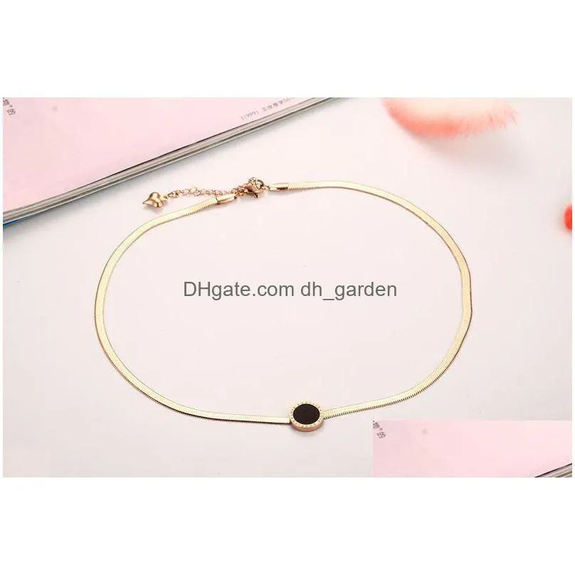 new arrival stainless steel choker necklaces for women minimalist rose gold snake chain necklace statement fashion jewelry couple