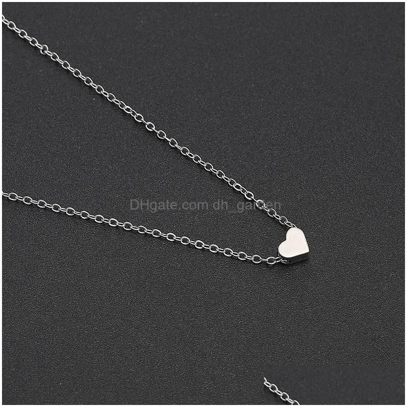 simple love heart necklace for women silver gold chain statement necklace as valentines day jewelry gift wholesale 2020z