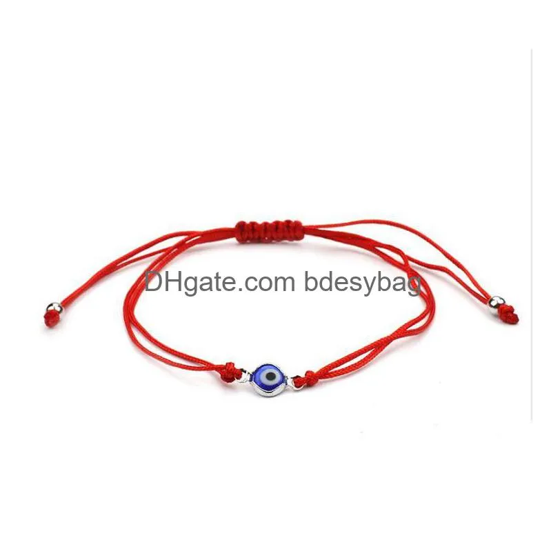 Charm Bracelets 20Pcs/Lot Lucky Kabh Red String Hamsa Bracelets Blue Turkish Evil Eye Charms Women Handmade Fatima Friendship Jewelry Dhvxt