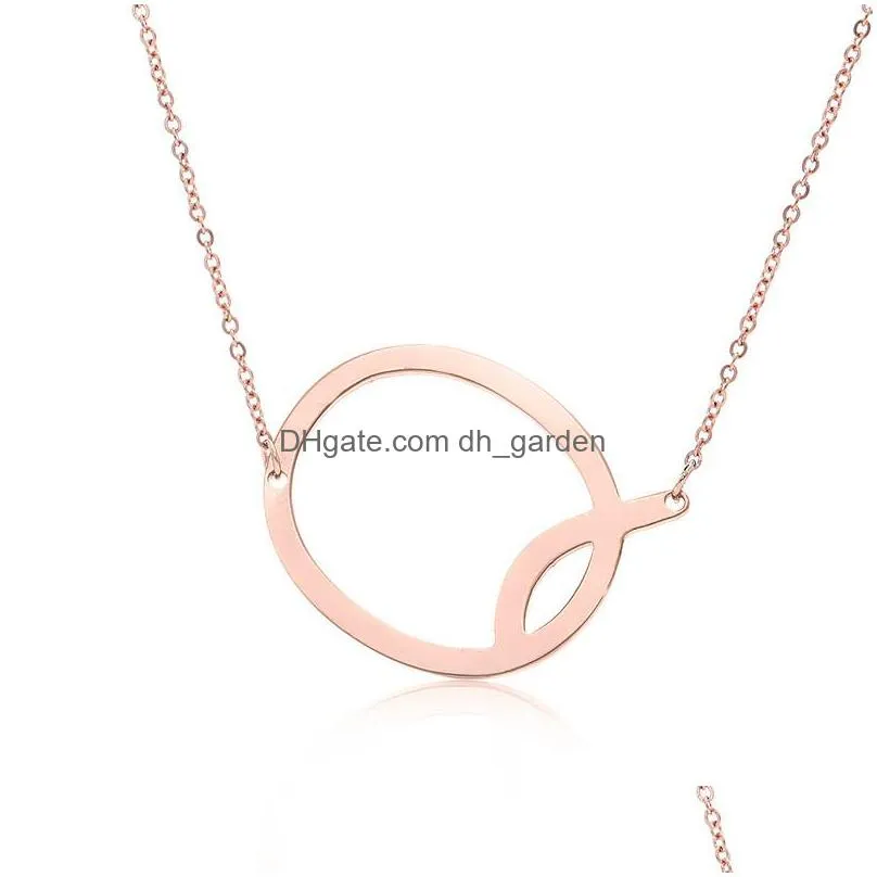 rose gold plated stainless steel necklace az english alphabet initial capital letter pendant necklace fashion jewelry for women