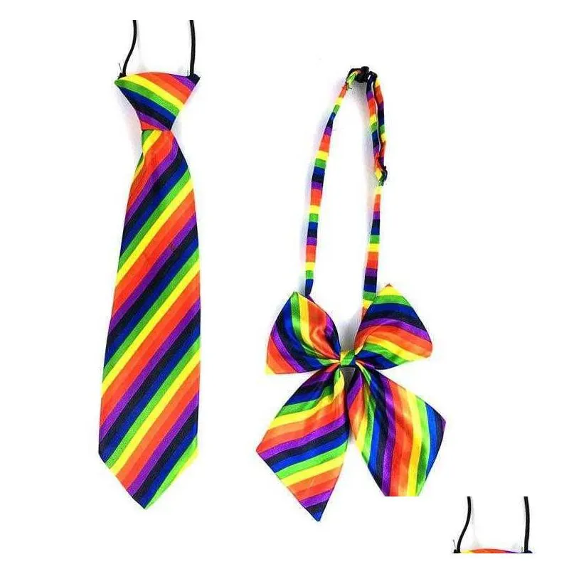 Ties Bow Tie Rubber Band Set Class And School Uniforms Childrens Printed For Activity Drop Delivery Baby, Kids Maternity Accessories Dhovq