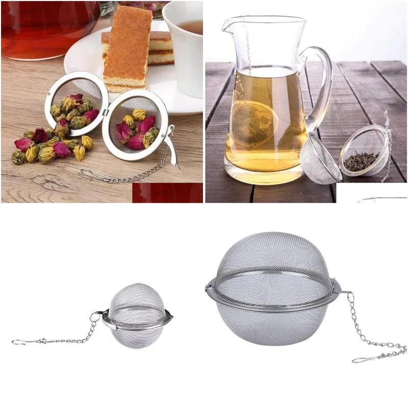 stainless steel spice tea ball coffee strainer sphere locking household tea making filter infusor seasoning balls s1