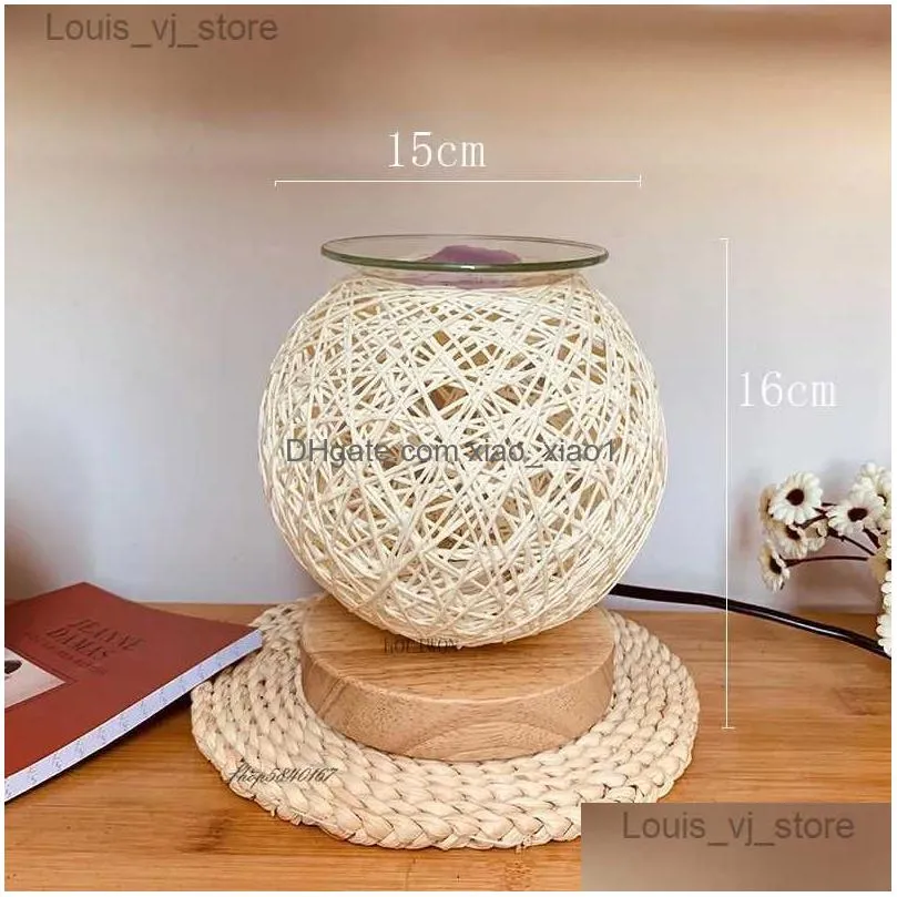 table lamps personality aromatherapy table lamp handmade rattan melting wax desk lamp romantic beside lamp for bedroom dining room lights