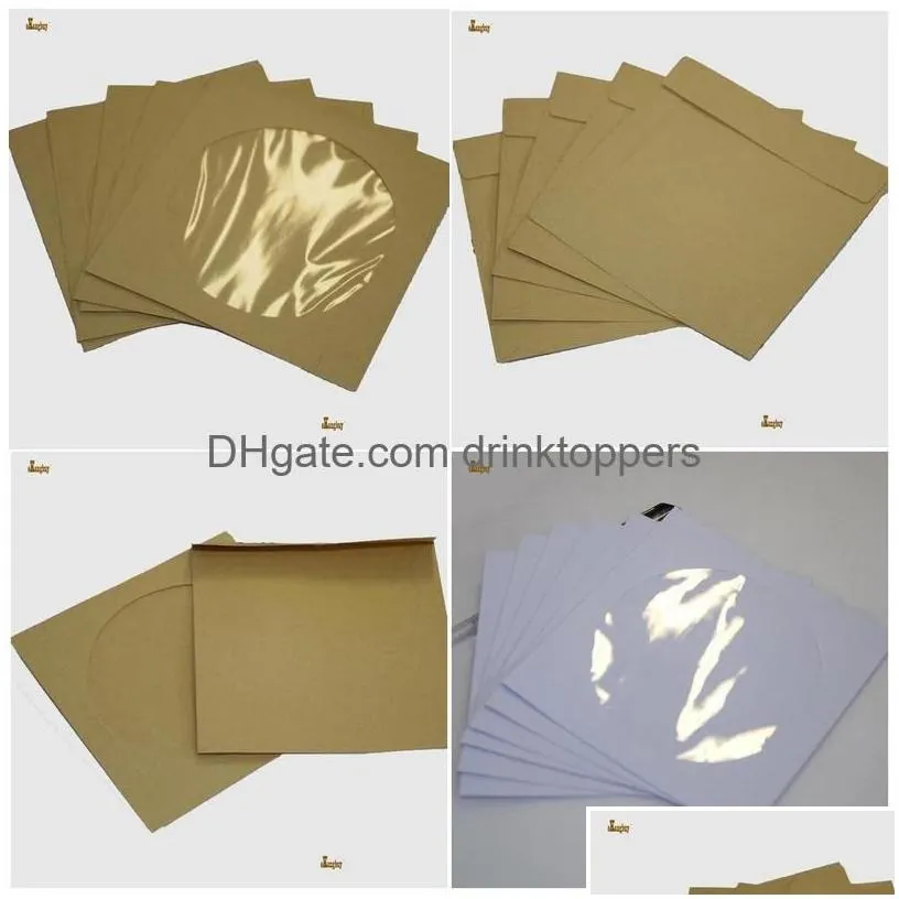 paper products 100pcs/lot 12.5cm square disc cd sleeve 90gsm kraft dvd bag er d packaging envelopes type pack bags wedding party fav