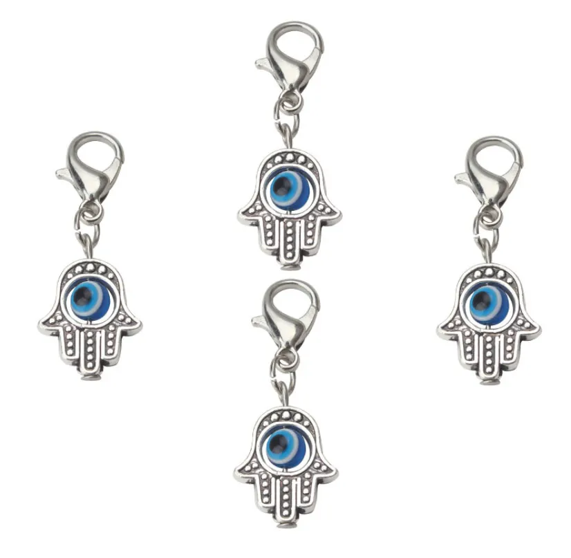 Charms 100Pcs Hamsa Hand Evil Eye Kabh Luck Charms Lobster Clasp Dangle For Jewelry Making Findings New Drop Delivery Jewelr Dhgarden Dhe7O