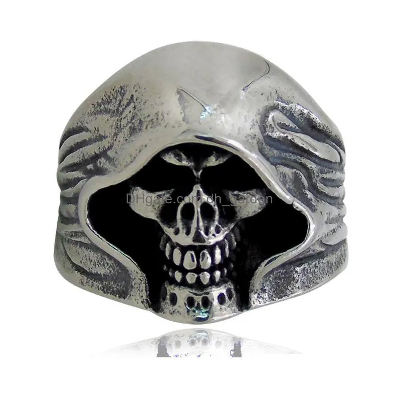5pcs/lot vintage gothic wolf head ring men skull ring punk jewelry accessories demon satan goat skull ring