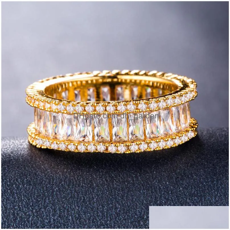 high quality round zircon ring for women fashion 3 colors rhinestone engagement rings delicate wedding couple valentines day