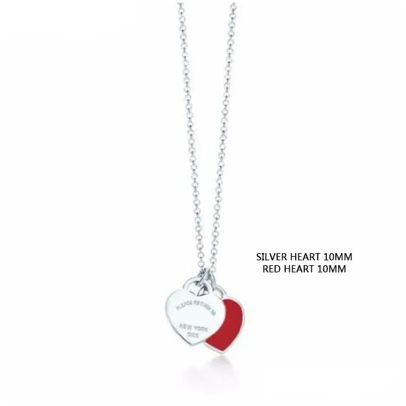 Pendant Necklaces Gold 10Mm 15Mm 19Mm Heart Necklace Womens Stainless Steel Pendant Fashion Couple Valentines Day Gift Girlfriend Jewe Otn8V