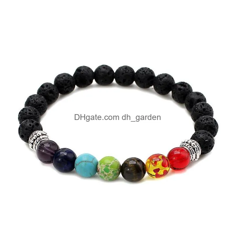 8mm natural stone 7 chakra bracelets bangles for women men yoga balance beads buddha prayer elastic bracelet valentines day jewelry