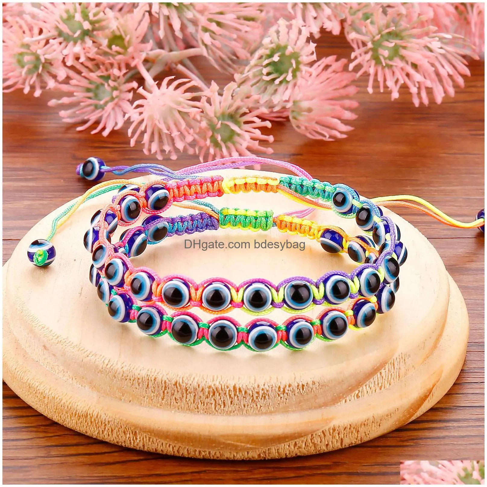 Charm Bracelets Handmade Turkish Lucky Evil Blue Eye Bracelets For
