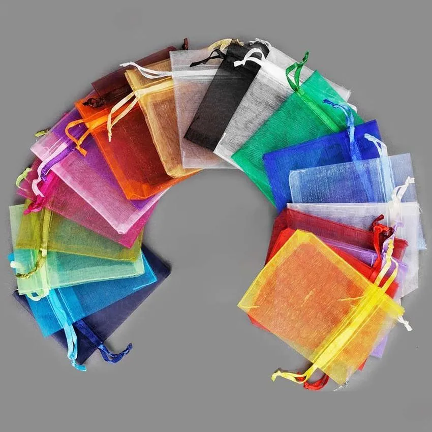 mesh organza bag jewelry gift pouch wedding party xmas candy drawstring bags package size 7x9 9x12 10x15 15x20 20x30 30x40
