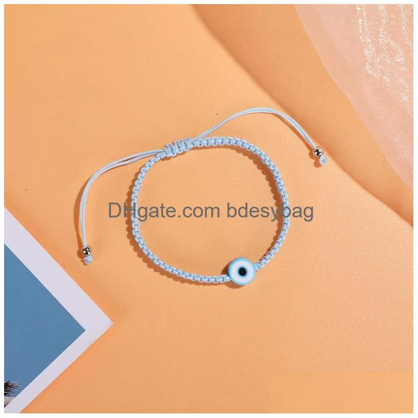 Charm Bracelets Summer Candy Color Evil Eye Bracelet Lucky Knot Friendship Jewelry Charm Bracelets Lovely Women Men Drop Delivery Jewe Dhnxg