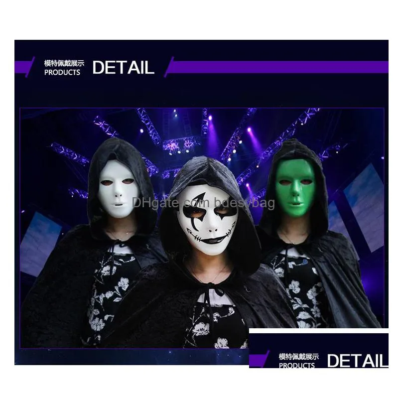 halloween shuffle pvc white mask mask mask hiphop hiphop dance