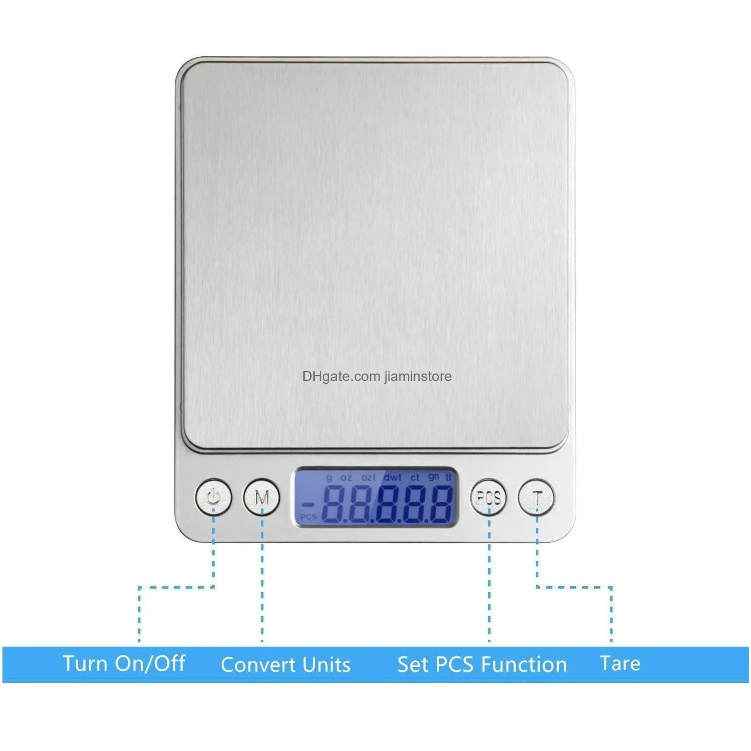 Scales Wholesale 1000G/0.1G Lcd Portable Mini Electronic Digital Scales Pocket Case Postal Kitchen Jewelry Weight Nce Drop Delivery Je Dhmcz