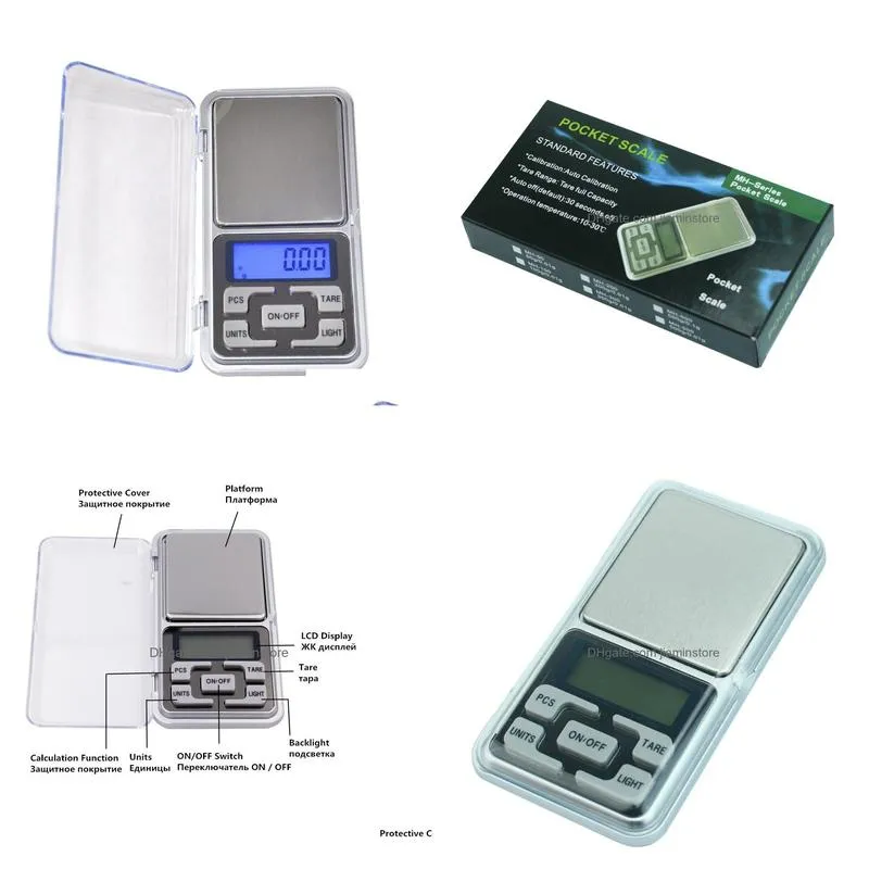 Scales Wholesale Electronic Lcd Display Scale Mini Pocket Digital 200G 0.01G Weighing Weight Scales Drop Delivery Jewelry Jewelry Tool Dhbpu