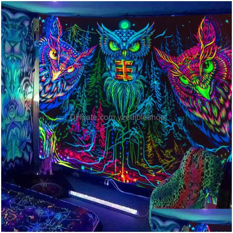 tapestries escent tapestry european and american black light hanging cloth poster home decoration background psychedelic trippy 230213