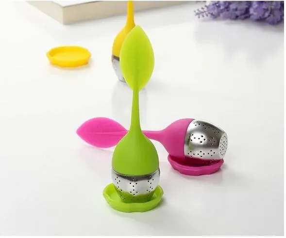 Creative Silicone Tea Infuser Leaves Shape Silicon Teacup with Food Grade Make Tea Bag Filter Stainless Steel Strainers Tea Leaf Diffuser