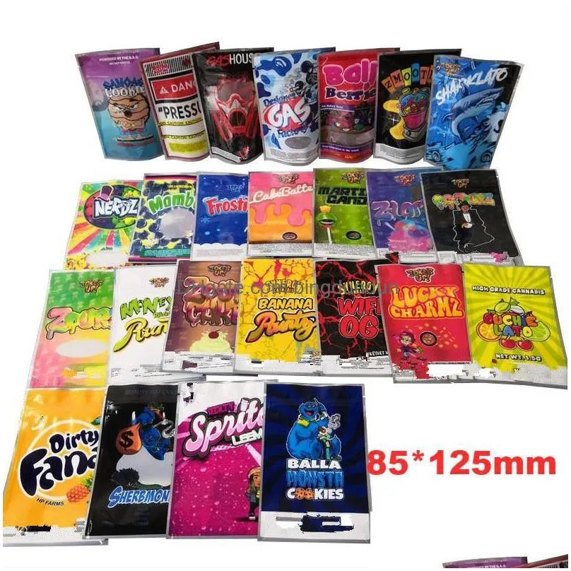 Packing Bags Wholesale Candy Package Packaging Mylar Bags 3.5 Gram Zipper For Cherry Gelato Heavy Eye Tahitian Lime Bombatto Phish Gre Dhy1A